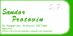 sandor protovin business card